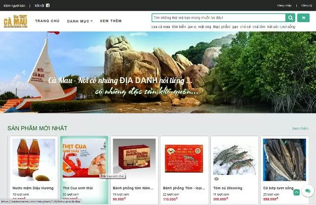 Giao diện Sàn giao dịch thương mại điện tử dành riêng cho tỉnh Cà Mau ra mắt vào tháng 01/2021.