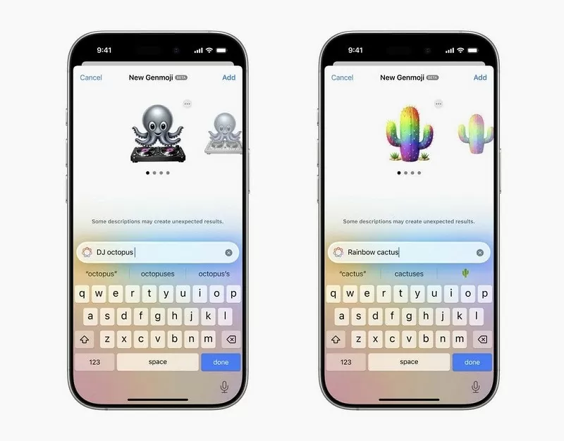 Tính năng Genmoji cho phép người dùng tạo ảnh biểu tượng cảm xúc từ văn bản mô tả
