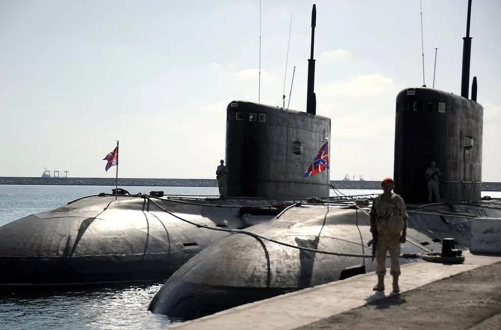 Tàu ngầm tại căn cứ hải quân Tartus của Nga. (Nguồn: AFP) Tàu ngầm tại căn cứ hải quân Tartus của Nga. (Nguồn: AFP)