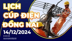 Lịch cúp điện Đồng Nai hôm nay ngày 14/12/2024