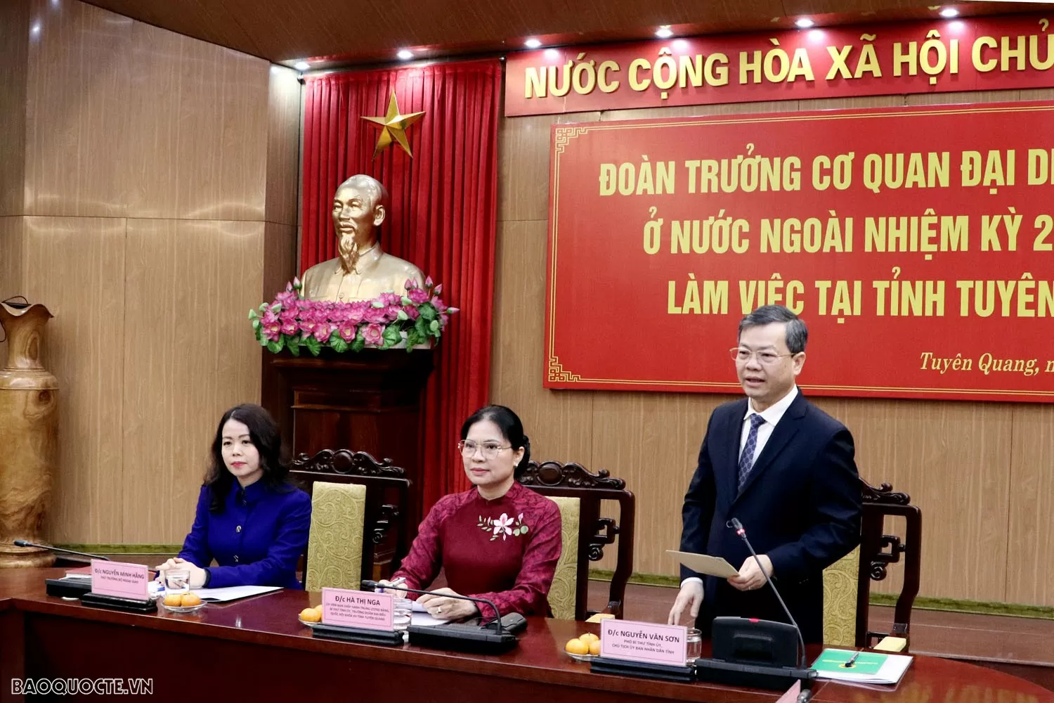 Đoàn Trưởng cơ quan đại diện Việt Nam ở nước ngoài làm việc với lãnh đạo tỉnh Tuyên Quang Đoàn Trưởng cơ quan đại diện Việt Nam ở nước ngoài làm việc tại tỉnh Tuyên Quang