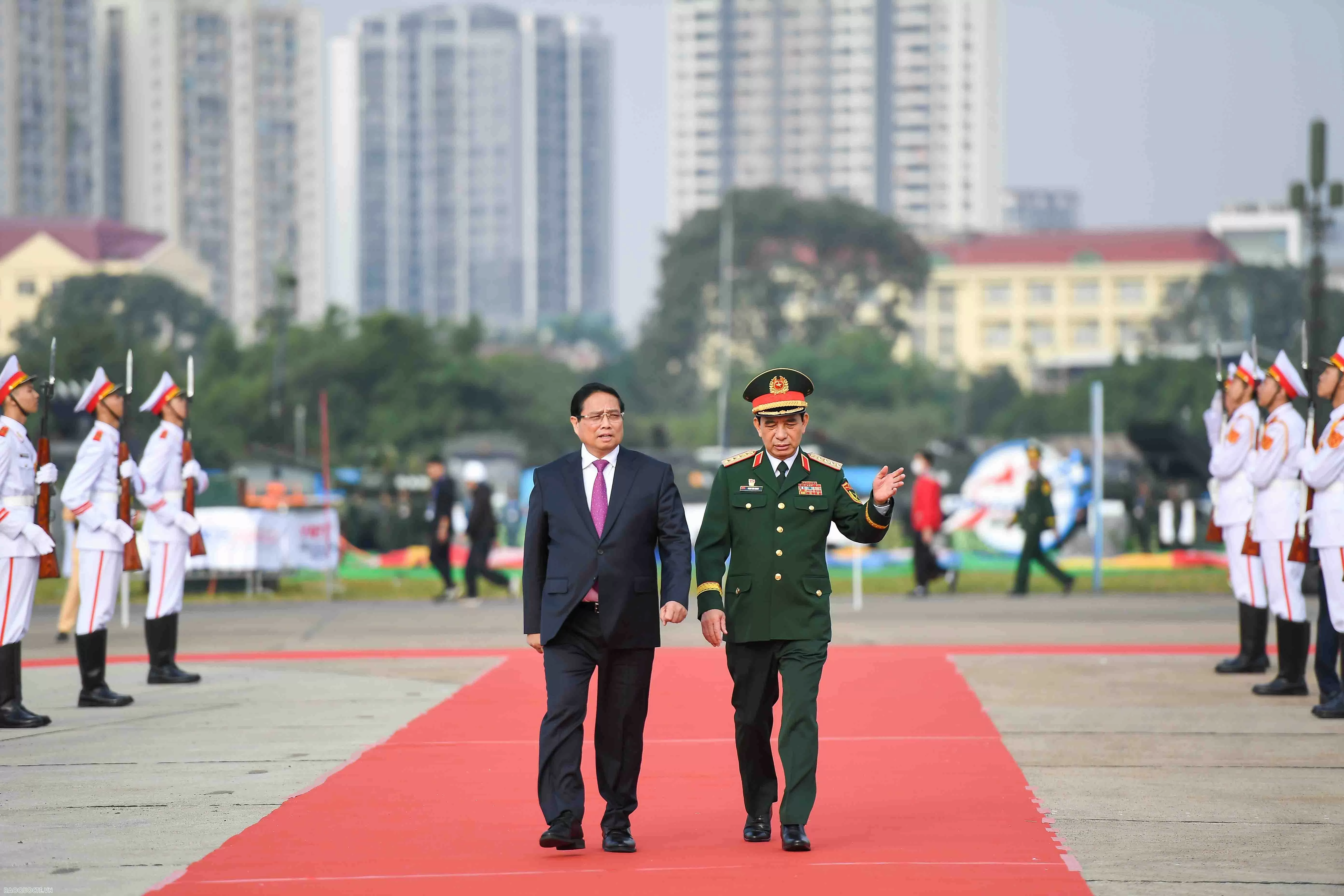 PM Pham Minh Chinh highlighted message of peace, cooperation, development at Int’l Defence Expo