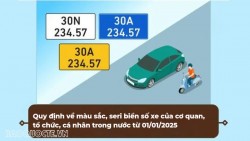 Quy định về màu sắc, seri biển số xe của cơ quan, tổ chức, cá nhân trong nước từ ngày 1/1/2025