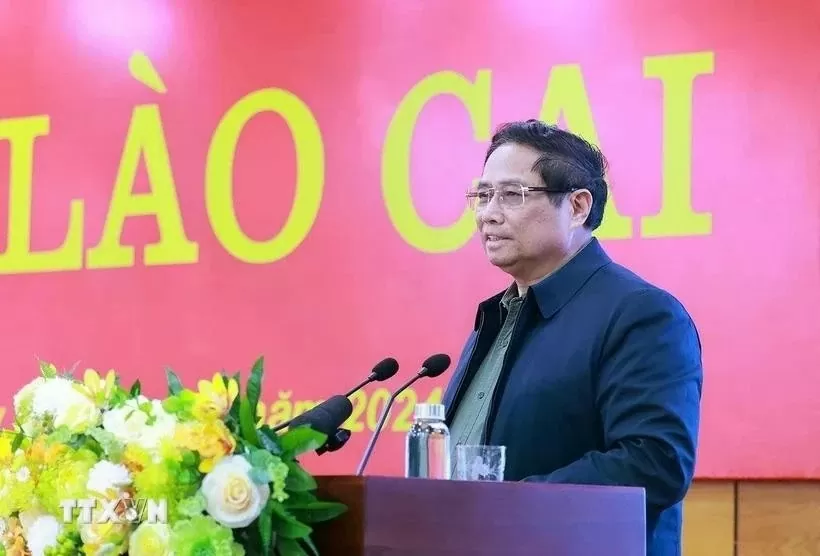 PM Pham Minh Chinh works with Standing Board of Lao Cai provincial Party Committee