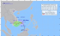 Tin bão trên Biển Đông: Bão số 10 trên khu vực Tây Bắc quần đảo Trường Sa, gió vùng tâm bão giật cấp 10