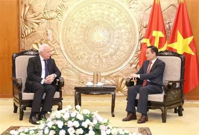 Party Secretary Le Hoai Trung highlights positive development of Vietnam-Palestine relations