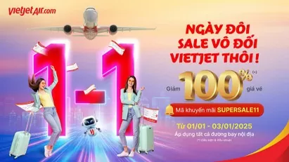 Fly across Vietnam this spring with 100% off tickets with Vietjet