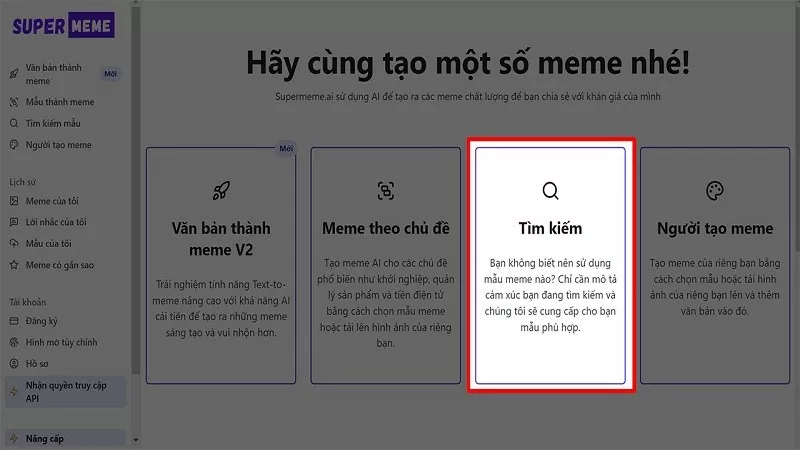 Tìm kiếm meme bằng AI với vài thao tác đơn giản