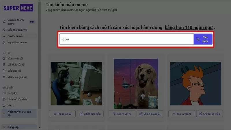 Tìm kiếm meme bằng AI với vài thao tác đơn giản