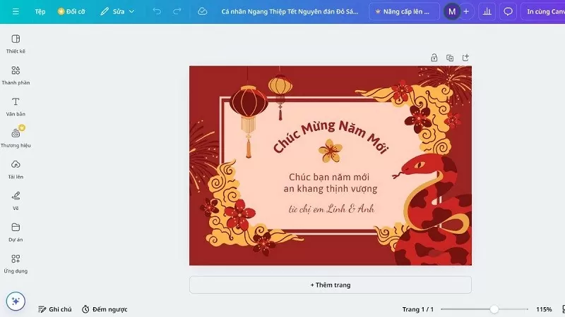 Xem ngay cách tạo thiệp chúc Tết Canva đơn giản, ấn tượng