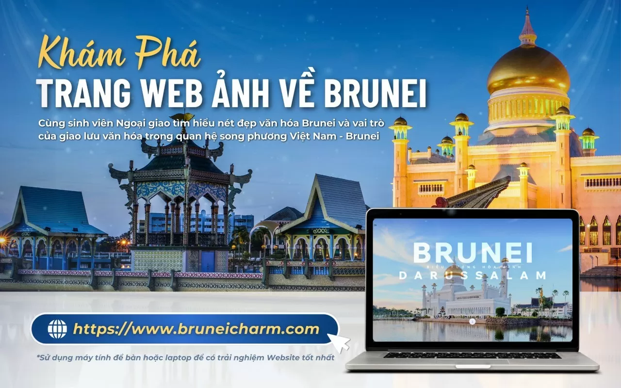 Ảnh 05: Trang web thông tin về Brunei do sinh viên Học viện Ngoại giao thiết kế  Bruneicharm.com 