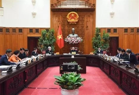 Prime Minister Pham Minh Chinh chairs the meeting in Hanoi on January 11, 2025. Photo: VNA