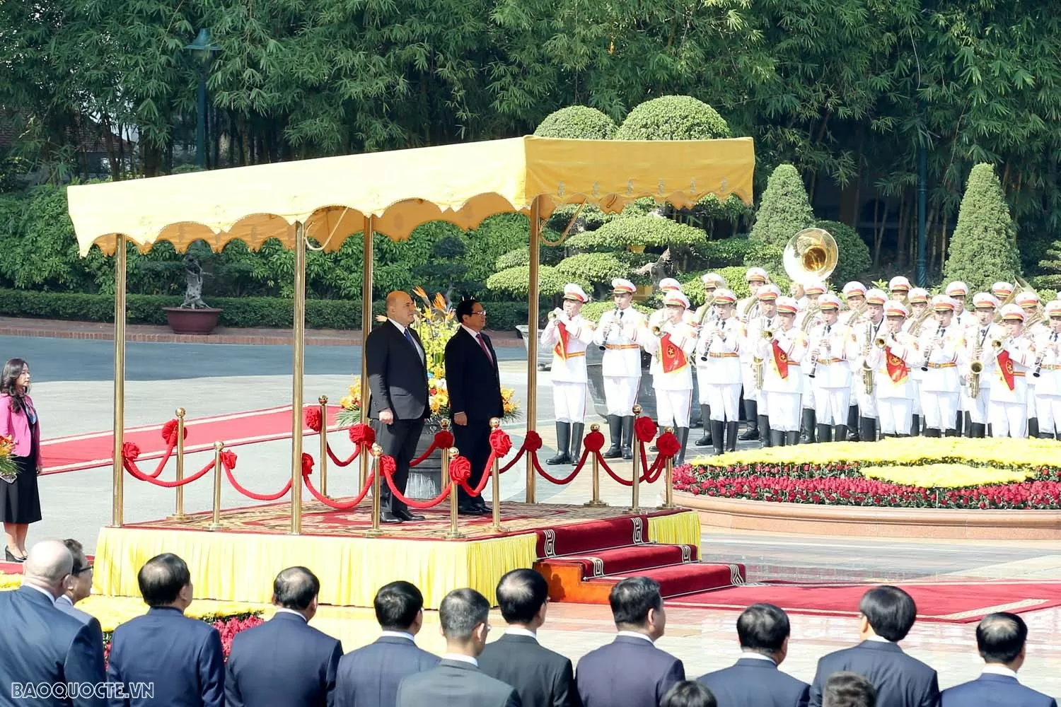 Welcome ceremony held for Russian Prime Minister Mikhail Mishustin