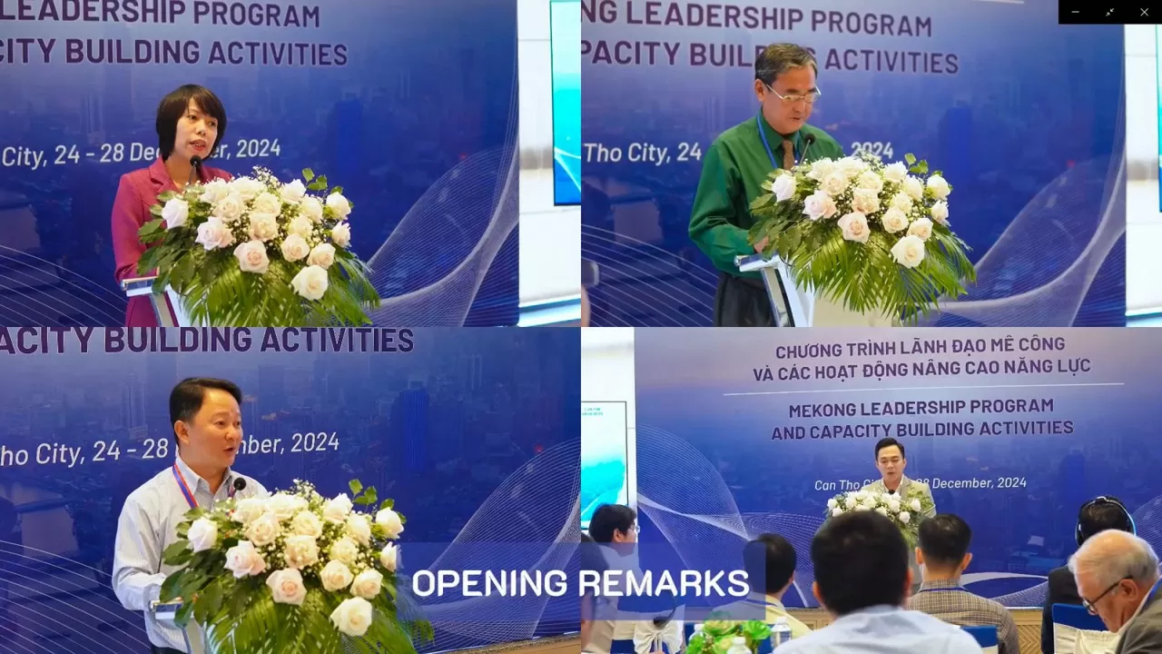 Các đại biểu phát biểu khai mạc Chương trình Lãnh đạo Mekong tại Việt Nam. Các đại biểu phát biểu khai mạc Chương trình Lãnh đạo Mekong tại Việt Nam.