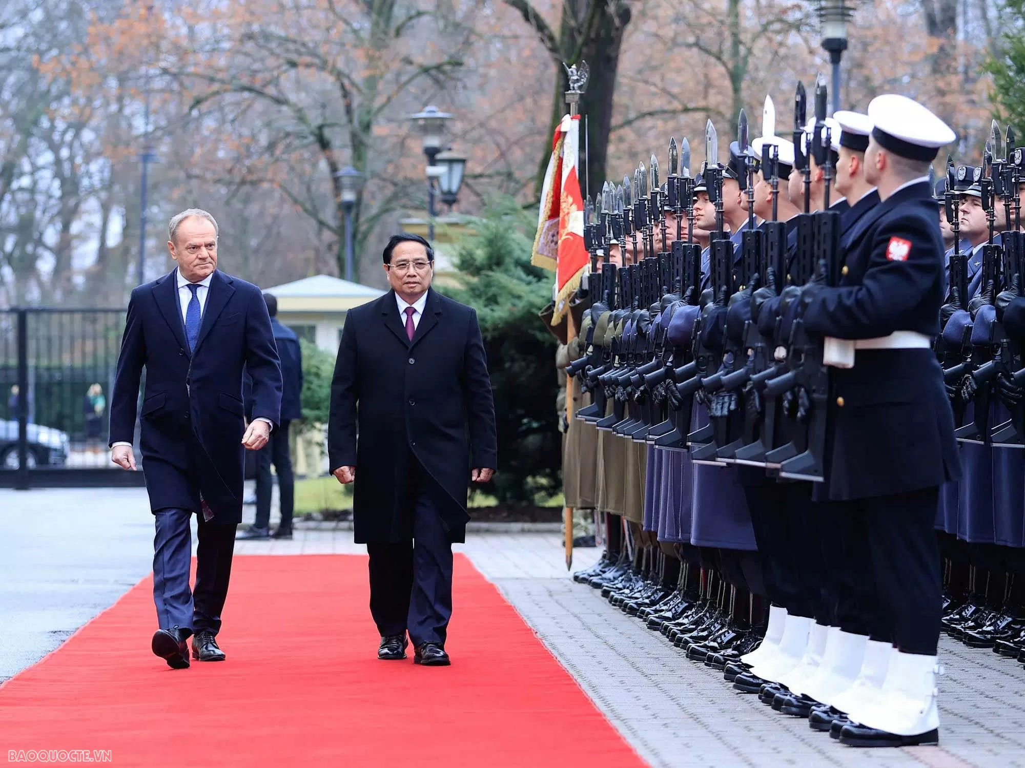 Welcome ceremony held for Prime Minister Pham Minh Chinh in Warsaw