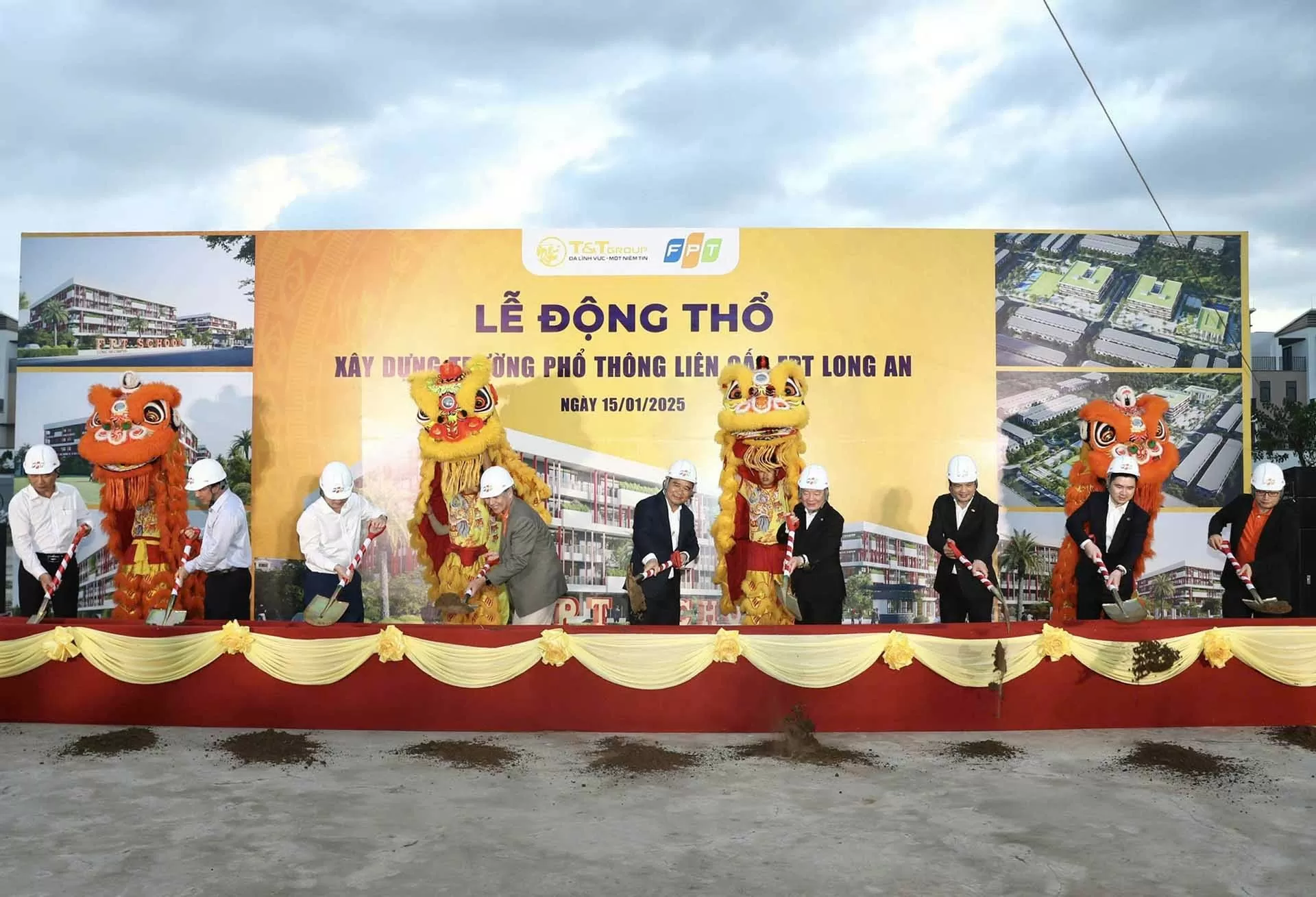 Trường Phổ thông liên cấp FPT Long An tại T&T City Millennia cũng chính thức động thổ xây dựng. Trường Phổ thông liên cấp FPT Long An tại T&T City Millennia cũng chính thức động thổ xây dựng.