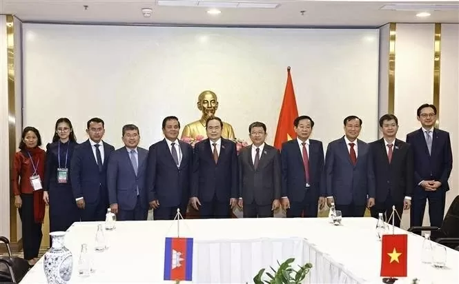 NA Chairman Tran Thanh Man hosts First Vice President of Cambodian Senate Ouch Borith in Can Tho