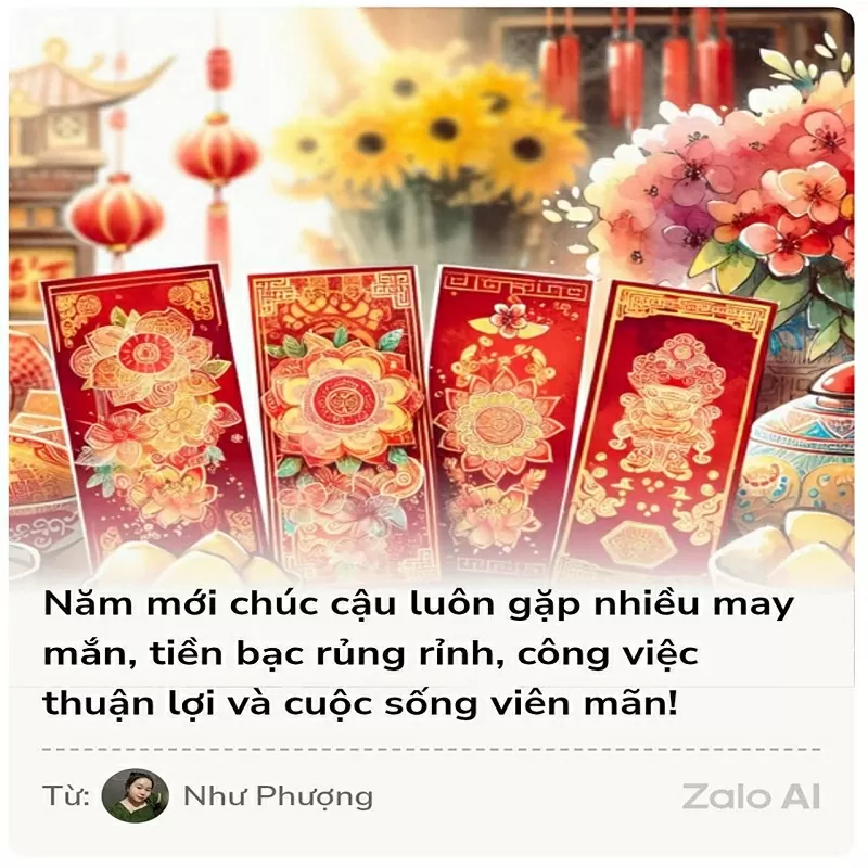 Gửi lời chúc ý nghĩa bằng thiệp Tết AI trên Zalo cực đơn giản