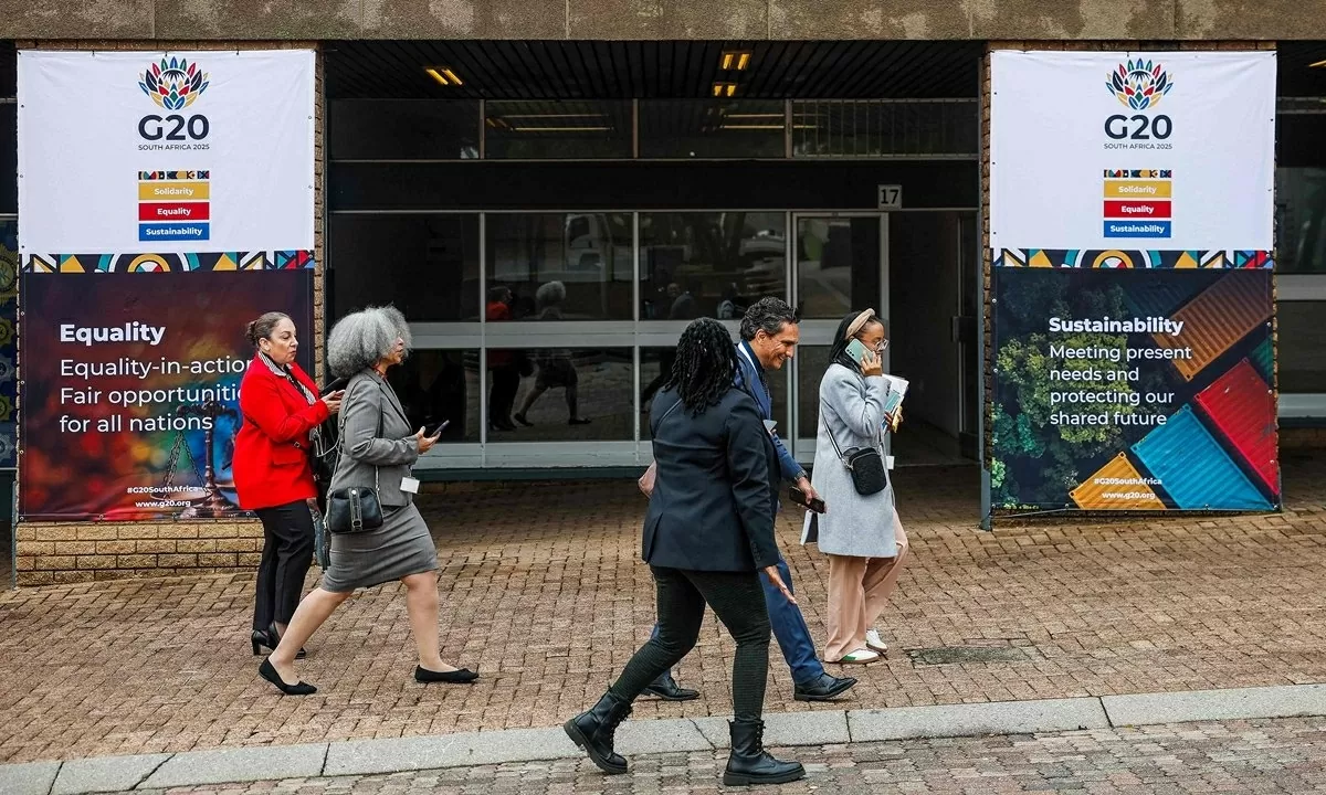 Hội nghị Bộ trưởng Ngoại giao G20 diễn ra tại Trung tâm triển lãm Nasrec tại Johannesburg ngàu 20/2/2025. (Nguồn: VCG)