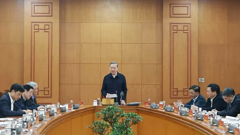 Tổng Bí thư Tô Lâm làm việc với Thường trực các Tiểu ban chuẩn bị Đại hội XIV của Đảng Tổng Bí thư Tô Lâm làm việc với Thường trực các Tiểu ban chuẩn bị Đại hội XIV của Đảng