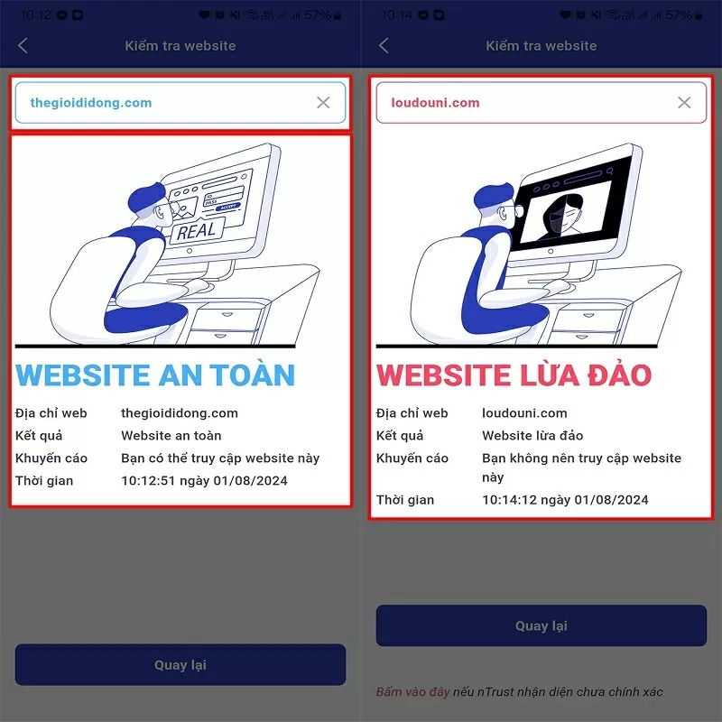 Phần mềm sẽ cảnh báo những website lừa đảo