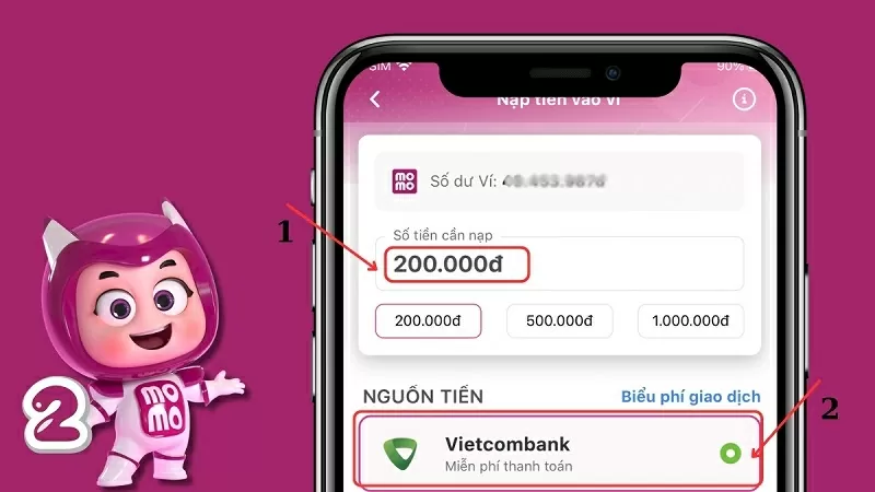 Nhập số tiền muốn nạp