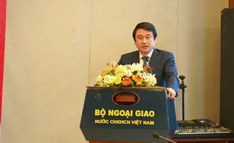 Thứ trưởng Ngoại giao Lê Anh Tuấn phát biểu tại Hội nghị. (Nguồn: Bộ Ngoại giao)