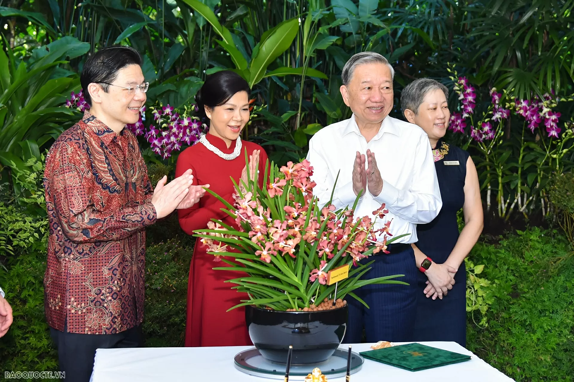 Singaporean orchid hybrid named in honour of General Secretary To Lam, his Spouse