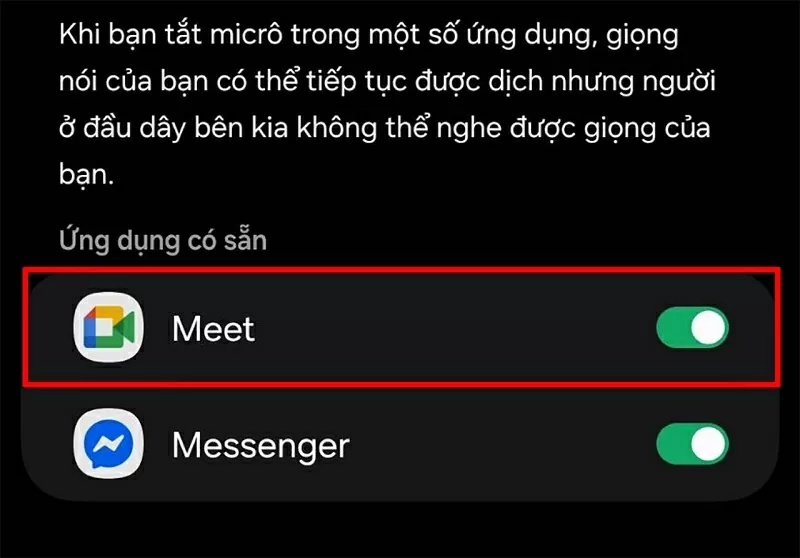 Bật Google Meet 