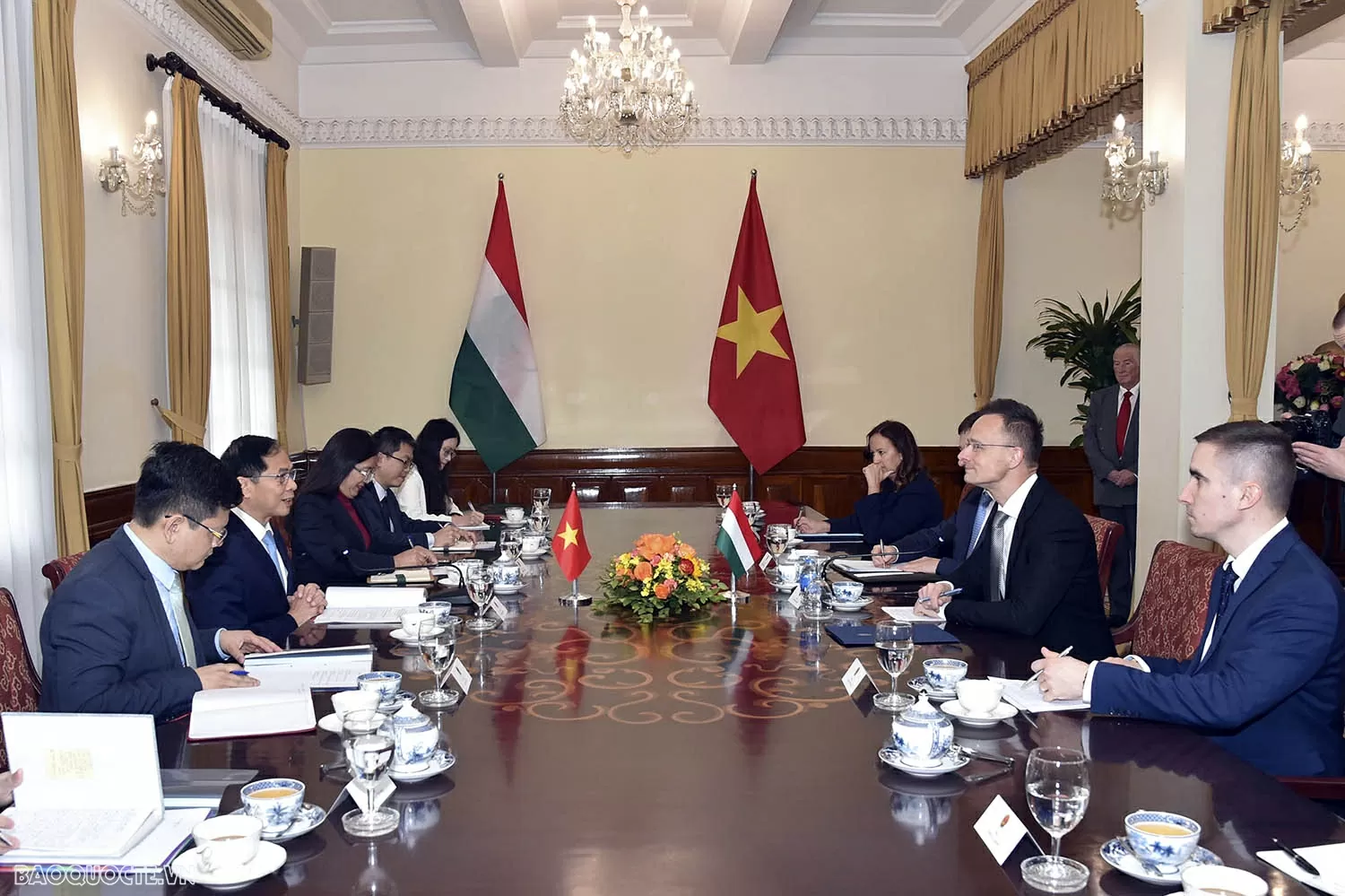 Deputy PM, FM Bui Thanh Son welcomes Hungarian Minister of Foreign Affairs and Trade Szijjártó Péter