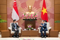 Chủ tịch Quốc hội Trần Thanh Mẫn hội kiến Thủ tướng Singapore Lawrence Wong