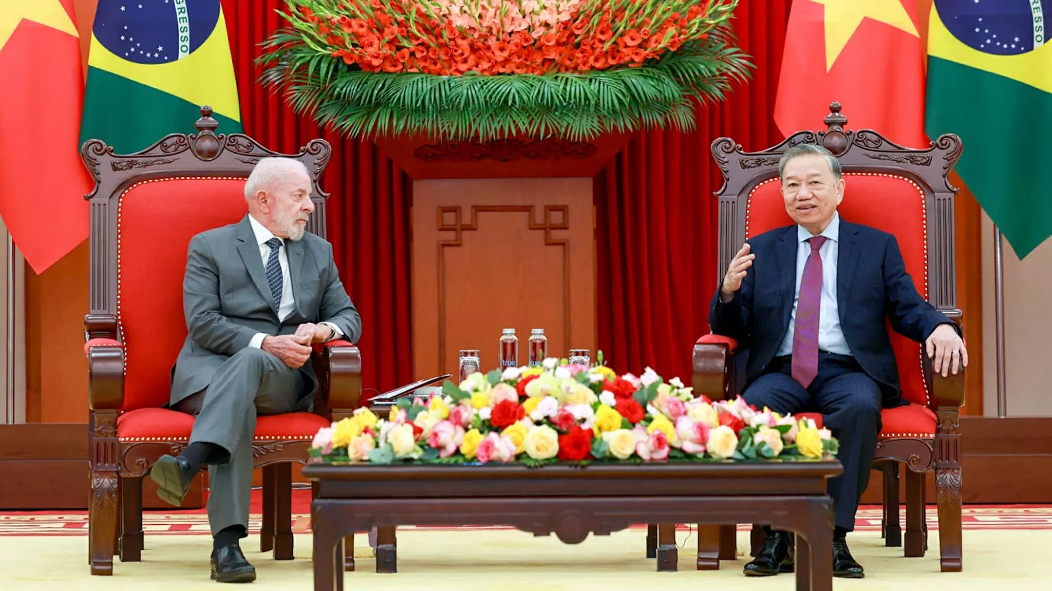Tổng Bí thư Tô Lâm tiếp Tổng thống Cộng hòa Liên bang Brazil Luiz Inácio Lula da Silva.