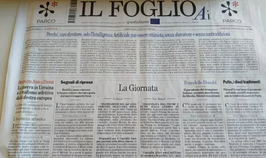 Italy ra mắt số báo đầu tiên trên thế giới viết bằng AI