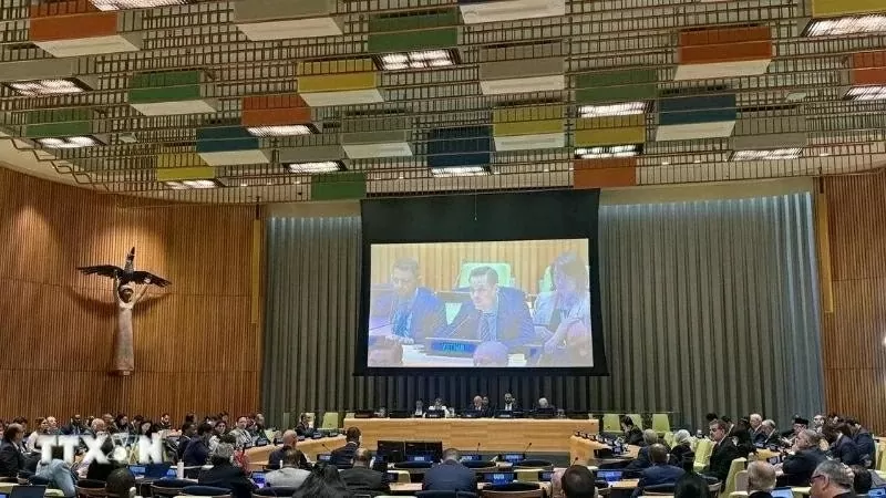 Ambassador Dang Hoang Giang, Vietnam’s Permanent Representative to the UN speaks at the event (Photo: VNA)