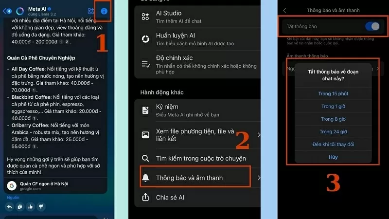 Chọn Tắt thông báo theo thời gian cụ thể