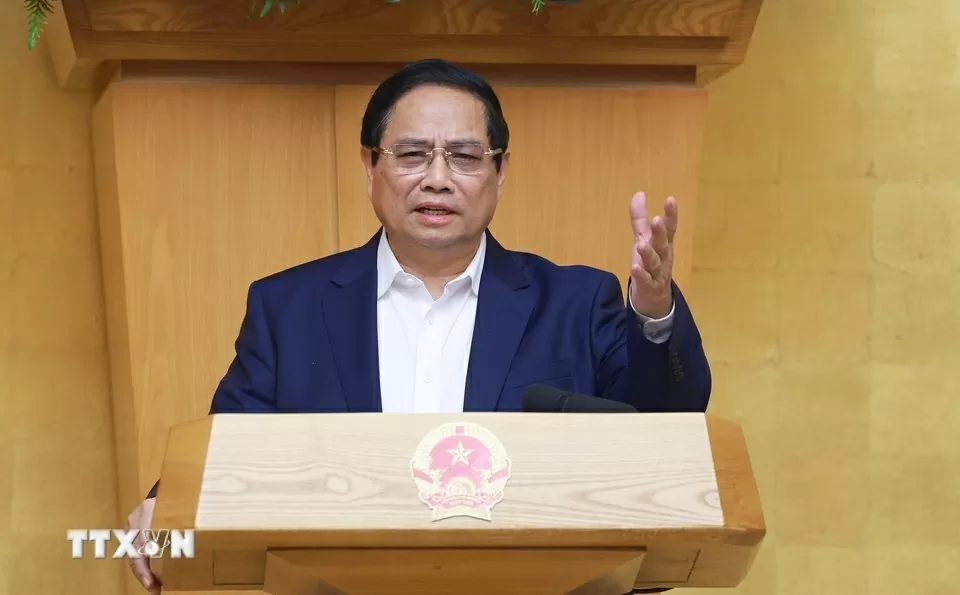 Thủ tướng Phạm Minh Chính chủ trì Phiên họp Chính phủ thường kỳ tháng 3 năm 2025. (Ảnh: Dương Giang/TTXVN)