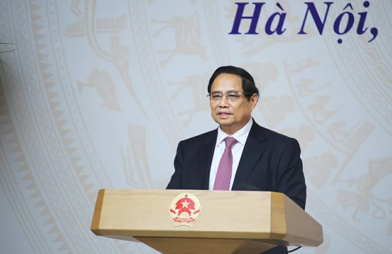 Thủ tướng Chính phủ Phạm Minh Chính phát biểu chỉ đạo. (Ảnh: Thành Long)