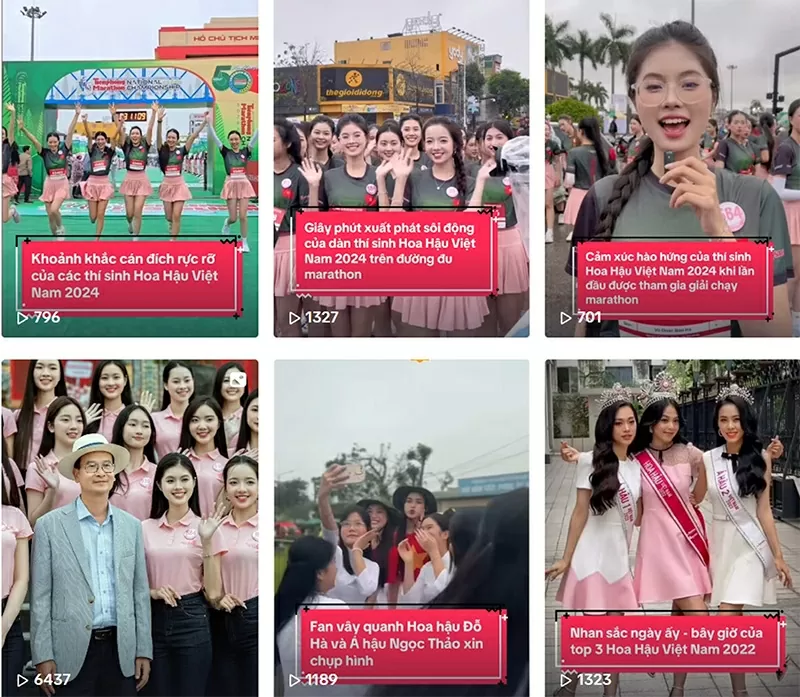 Qua kênh TikTok Hoàng Thành Media, người hâm mộ có thể tham gia livetream trực tuyến, trò chuyện, tương tác cùng các người đẹp Hoa hậu.