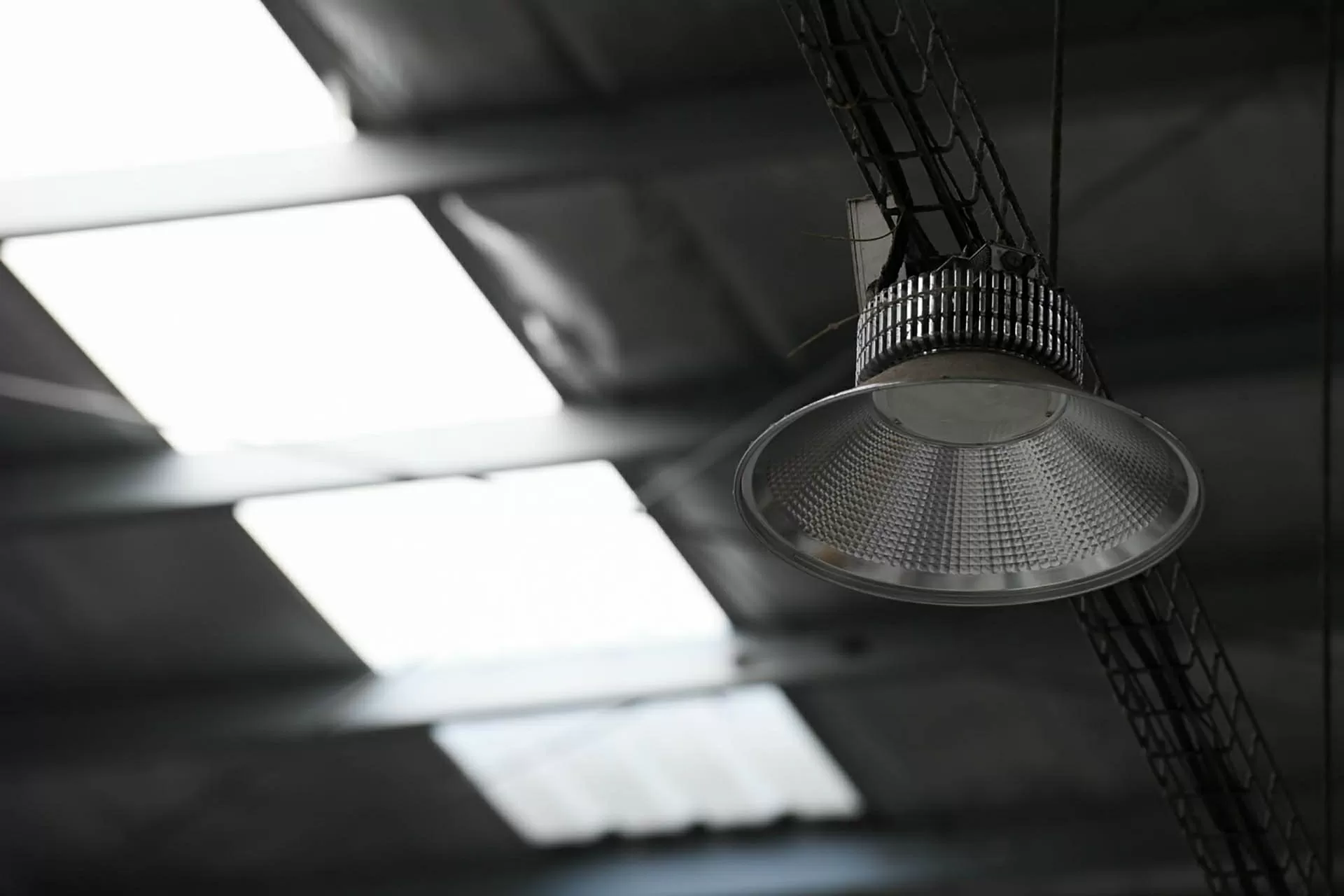Đèn LED và tấm lấy sáng tự nhiên được sử dụng để hạn chế điện năng tiêu thụ tại nhà máy của Công ty Cổ phần Sữa TH. (Ảnh: Việt Hùng)
