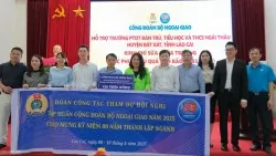 Công đoàn Bộ Ngoại giao hỗ trợ trường học huyện Bát Xát (Lào Cai) khắc phục hậu quả cơn bão số 3