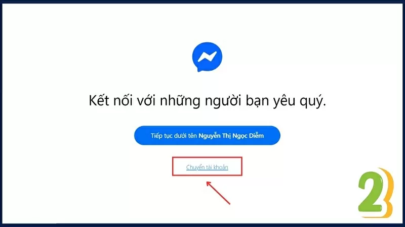 Nhấn vào tùy chọn Chuyển tài khoản