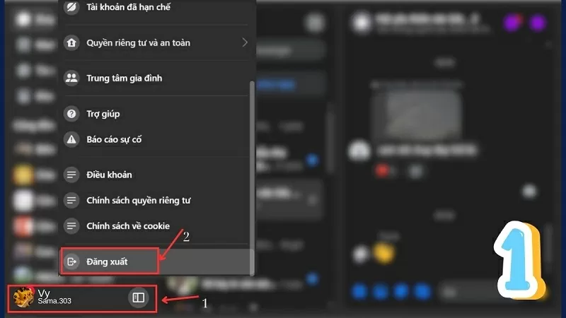 Nhấn vào mục Đăng xuất