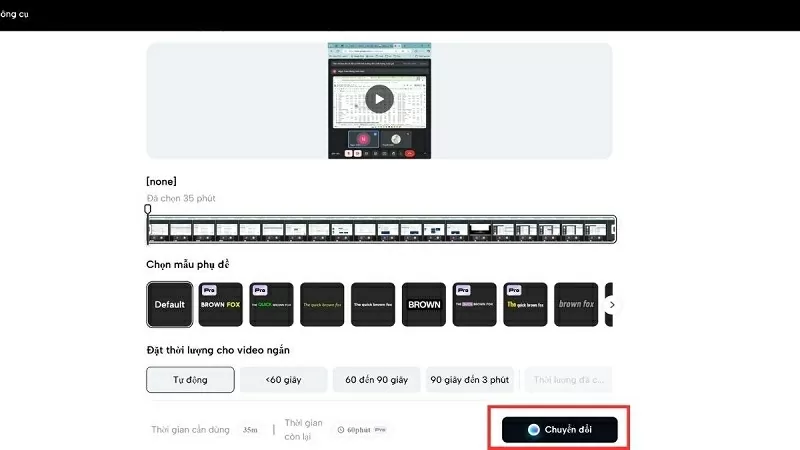 Chọn mẫu video theo sở thích