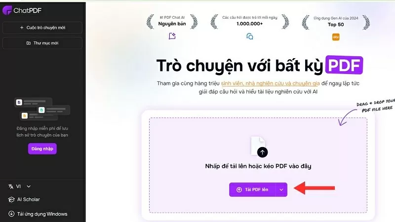 Chọn mục Tải PDF lên