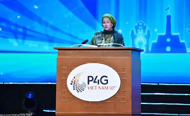 Phó Tổng thư ký Liên hợp quốc Amina Mohammed phát biểu tại Lễ khai mạc Hội nghị ngày 16/4.