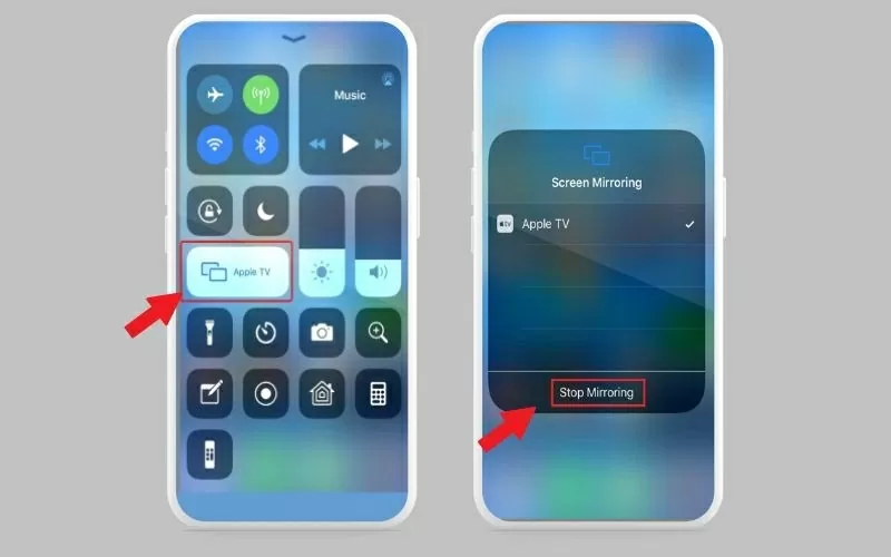Cách tắt phản chiếu màn hình iPhone lên TV