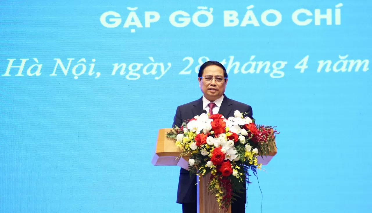 Thủ tướng Chính phủ Phạm Minh Chính phát biểu tại buổi gặp gỡ báo chí. (Ảnh: Thành Long) Thủ tướng Chính phủ Phạm Minh Chính phát biểu tại buổi gặp gỡ báo chí. (Ảnh: Thành Long)
