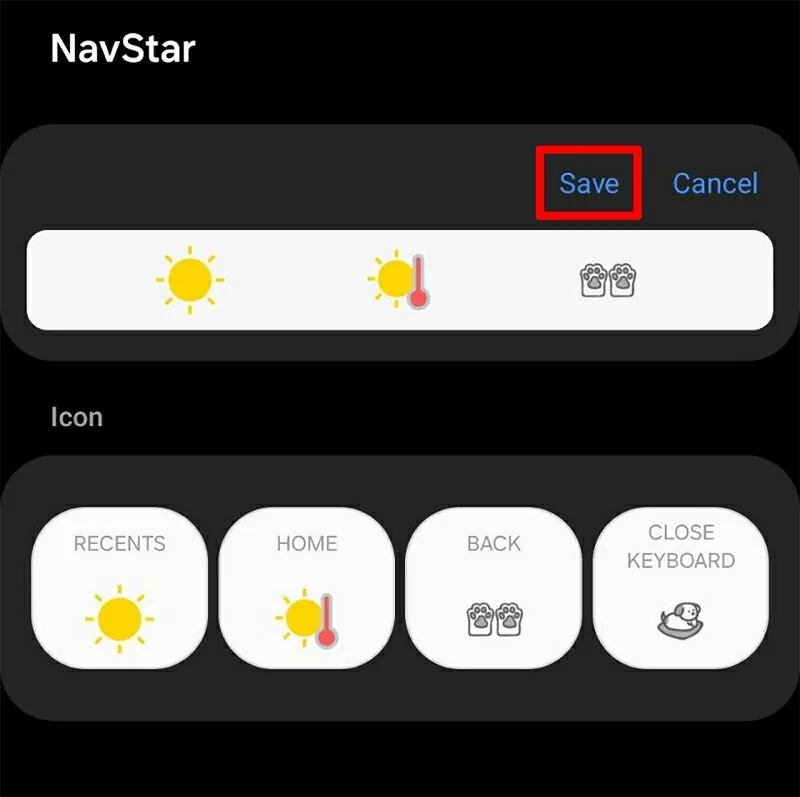 Nhấn nút Save để lưu lại