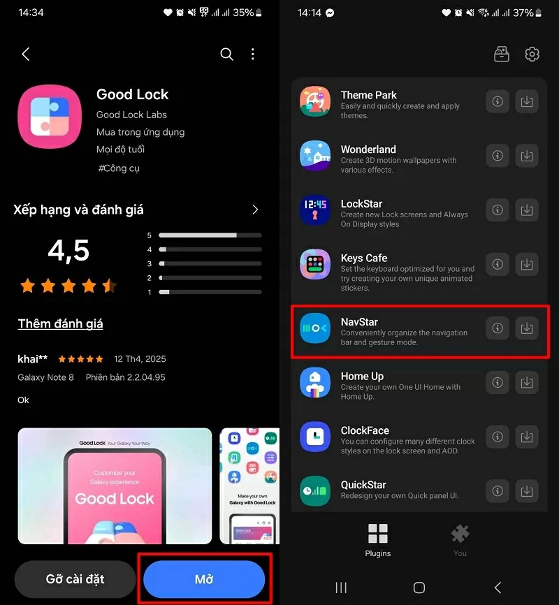 Mở ứng dụng GoodLock trên thiết bị Samsung 
