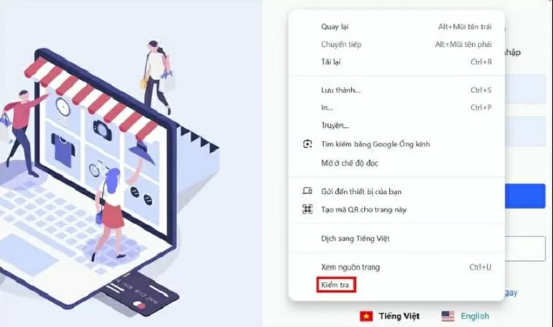 Nhấn chọn vào mục Kiểm tra